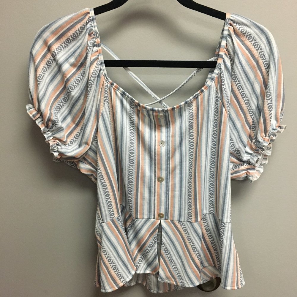 Love + Joy Ladies Puff Sleeve Top